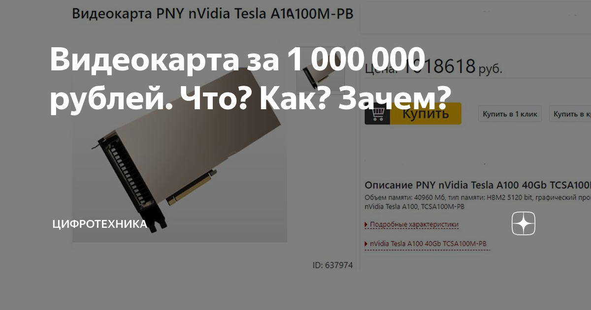 Видеокарта за 1 000 000 рублей. Что? Как? Зачем? | ЦифроТехника | Дзен