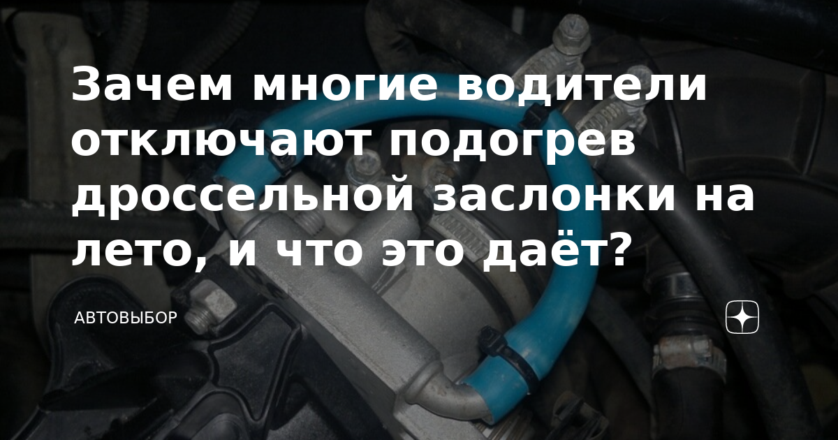 Зачем многие водители отключают подогрев дроссельной заслонки на лето ...