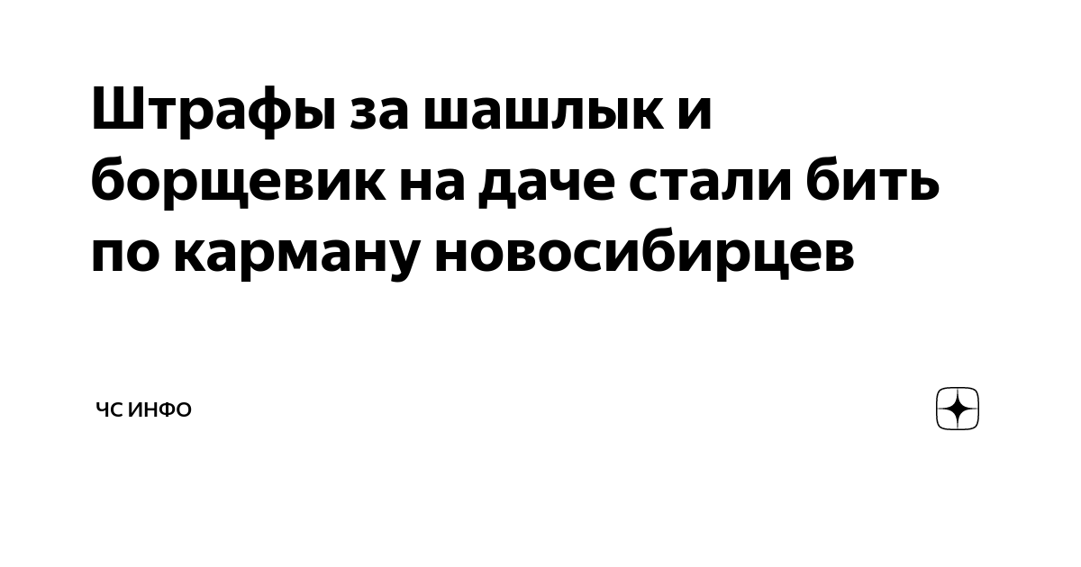 Штрафы за шашлык и борщевик на даче стали бить по карману новосибирцев ...
