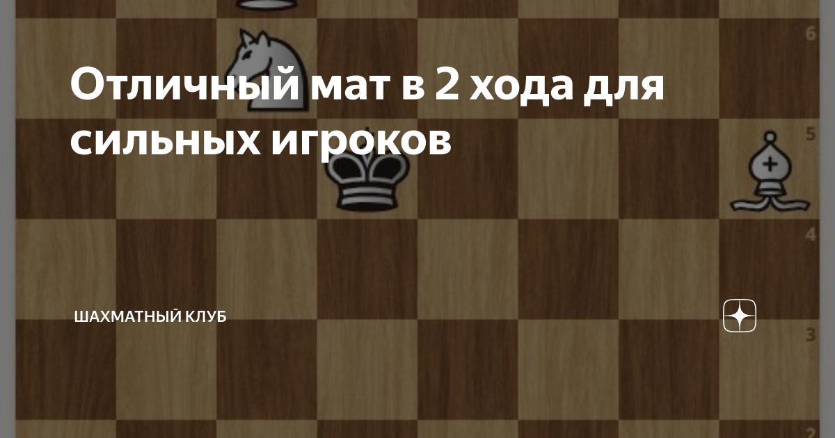 Отличный мат в 2 хода для сильных игроков | Клуб шахматистов | Дзен
