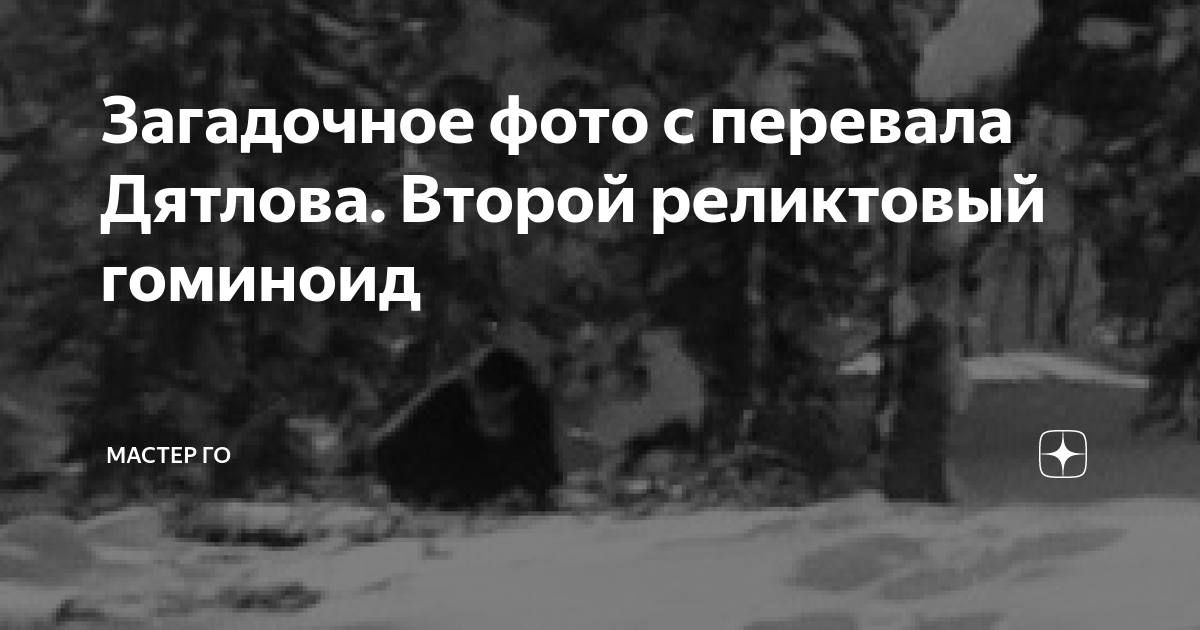 Загадочное фото с перевала Дятлова. Второй реликтовый гоминоид | Мастер ...