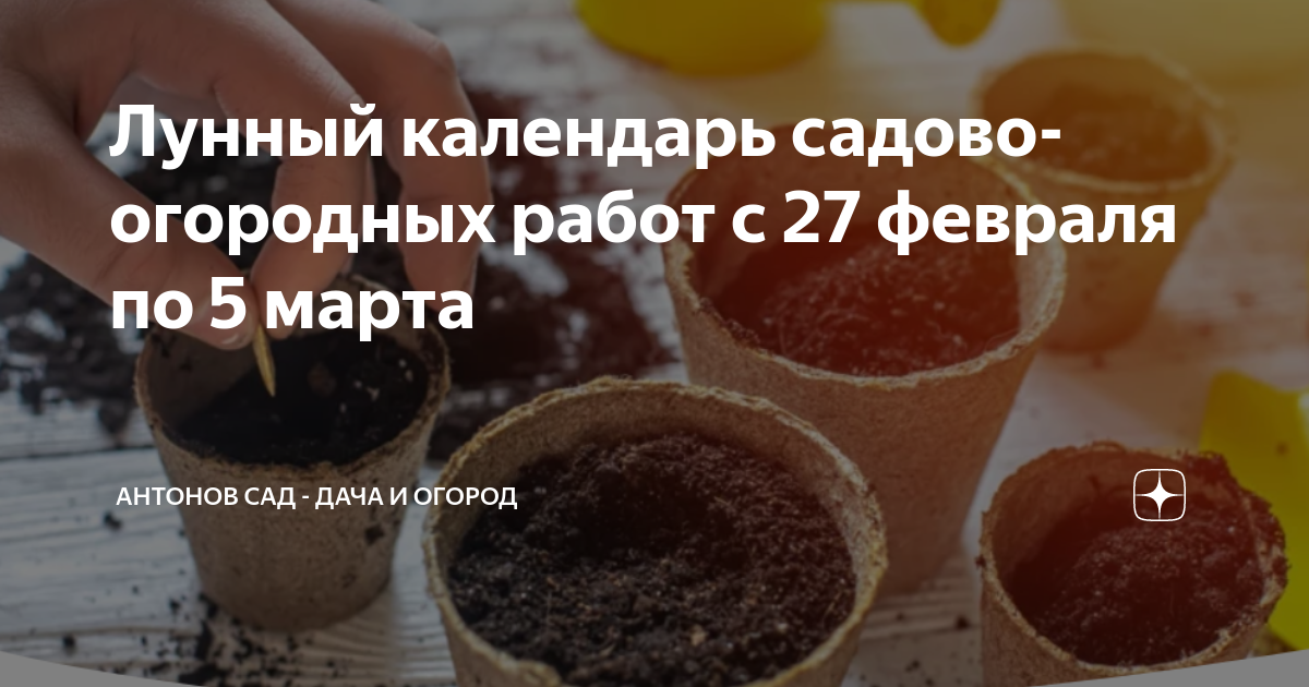 Лунный календарь садово-огородных работ с 27 февраля по 5 марта ...