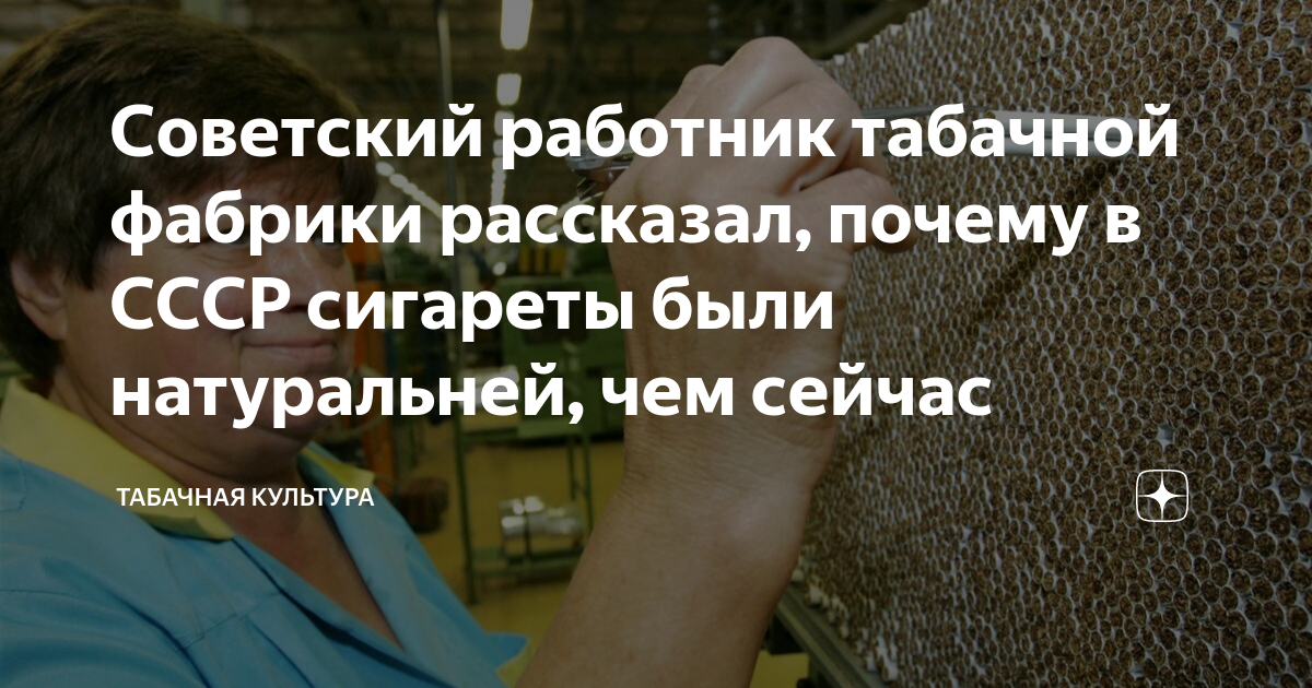 Советский работник табачной фабрики рассказал, почему в СССР сигареты ...