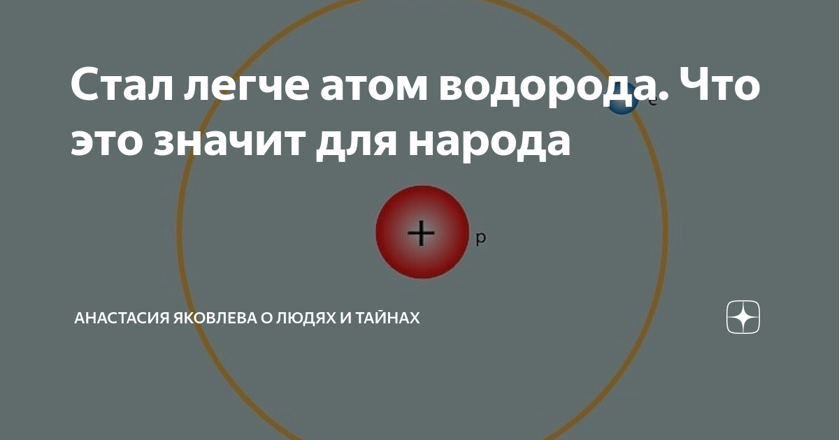 Стал легче атом водорода. Что это значит для народа | Настя Яковлева ...