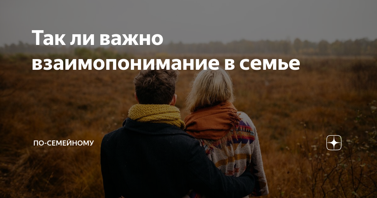 Так ли важно взаимопонимание в семье | По-семейному | Дзен