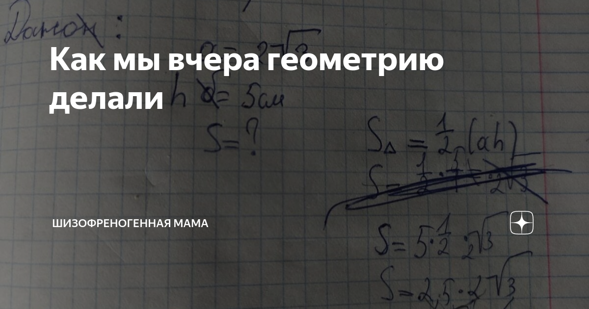 Как мы вчера геометрию делали | Schizoffреногенная мама | Дзен