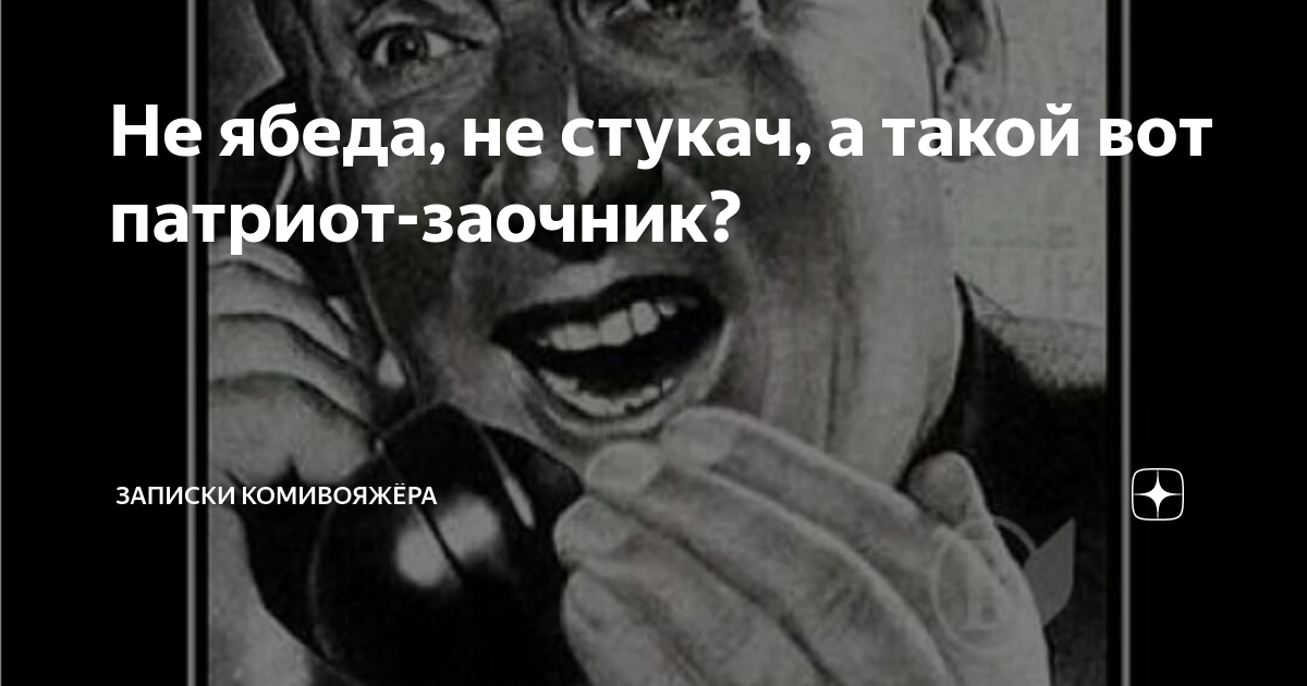 Не ябеда, не стукач, а такой вот патриот-заочник? | Записки КОМИвояжёра ...