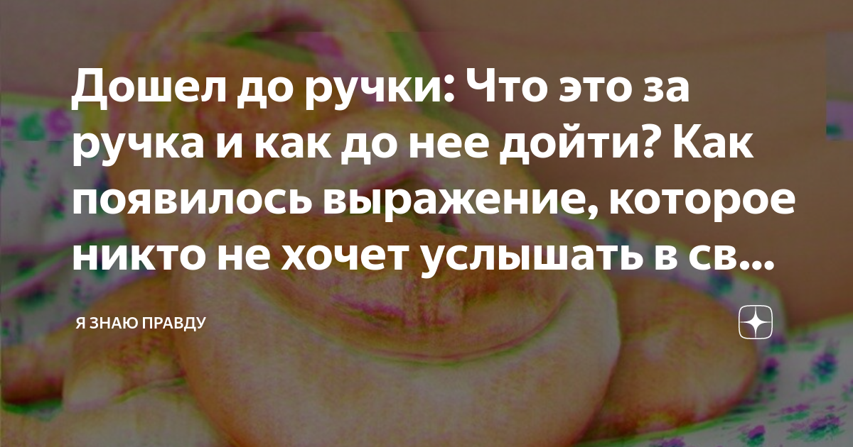 Кратко объясни значение выражений дошел до ручки. Кратко объясни значение выражений дошел до ручки