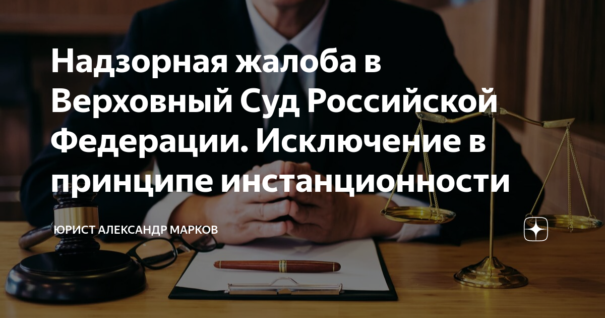 Надзорная жалоба в Верховный Суд Российской Федерации. Исключение в ...