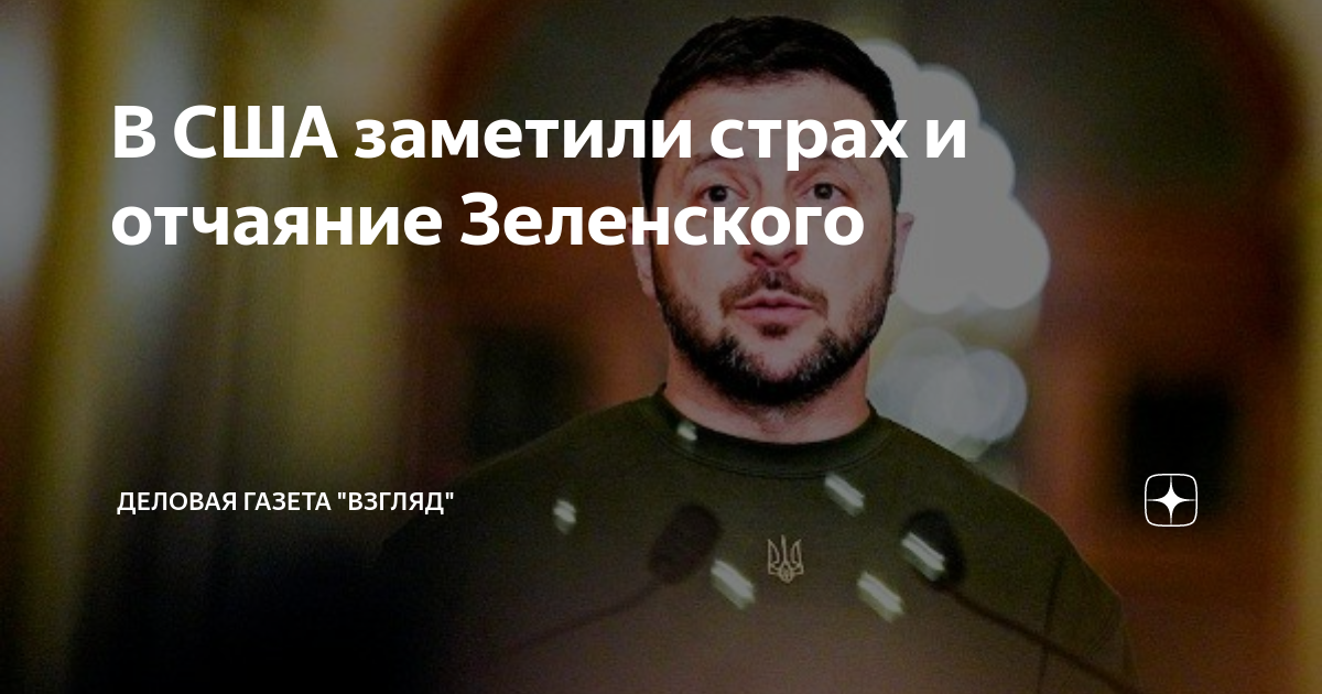 В США заметили страх и отчаяние Зеленского | Деловая Газета “ВЗГЛЯД” | Дзен