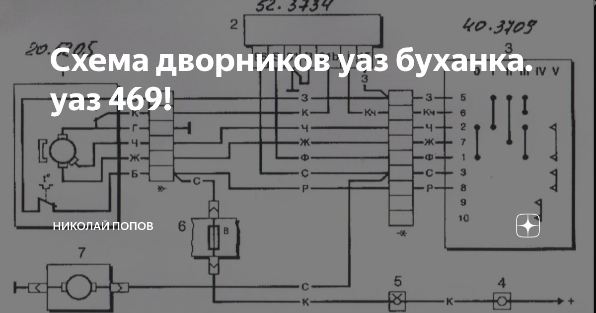 Схема дворников уаз