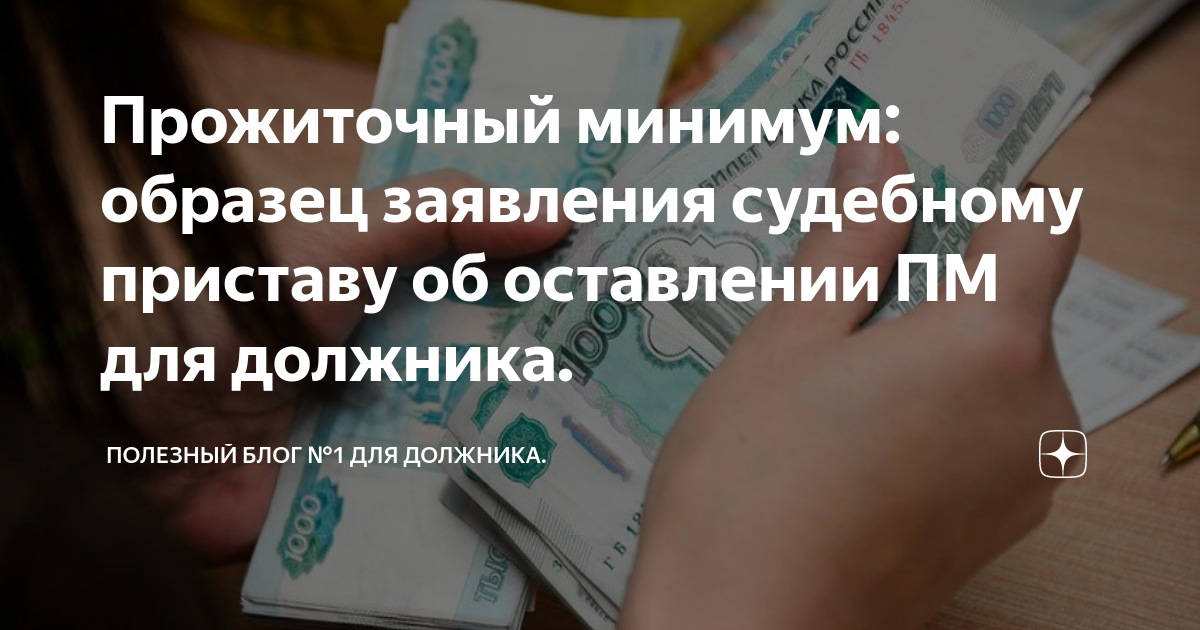 Образец заявления об оставлении прожиточного минимума должнику