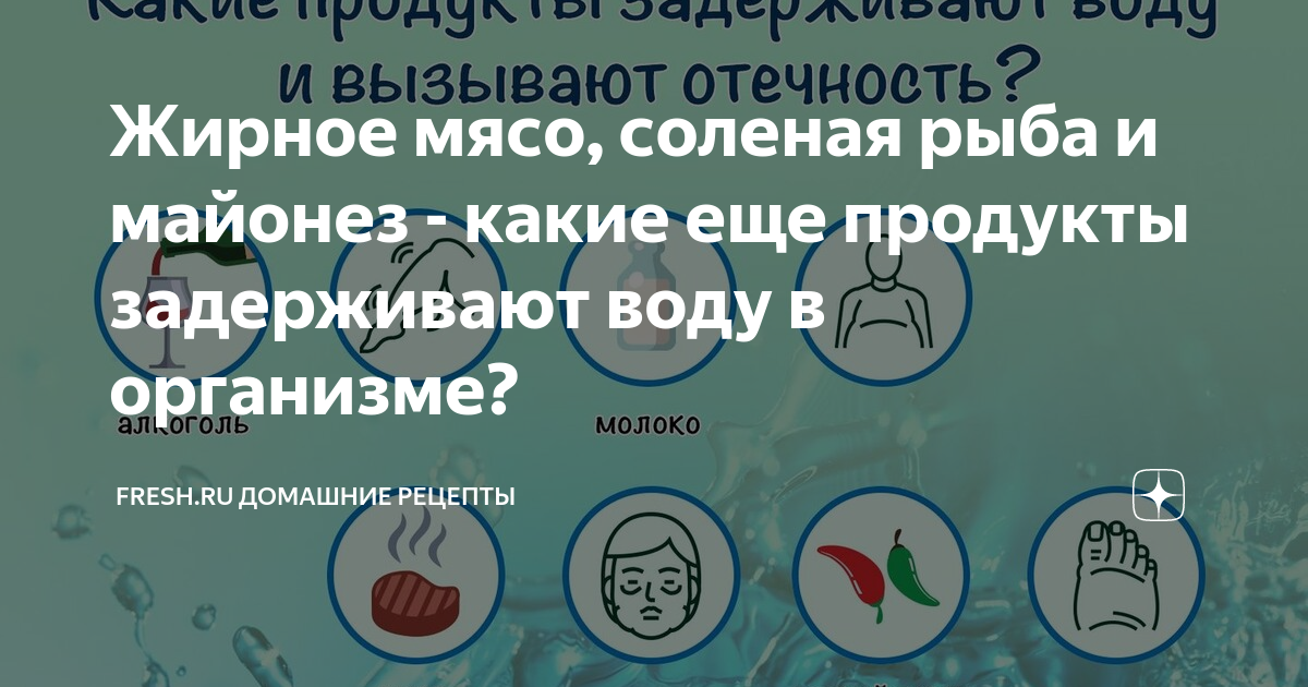 Продукты задерживающие воду в организме