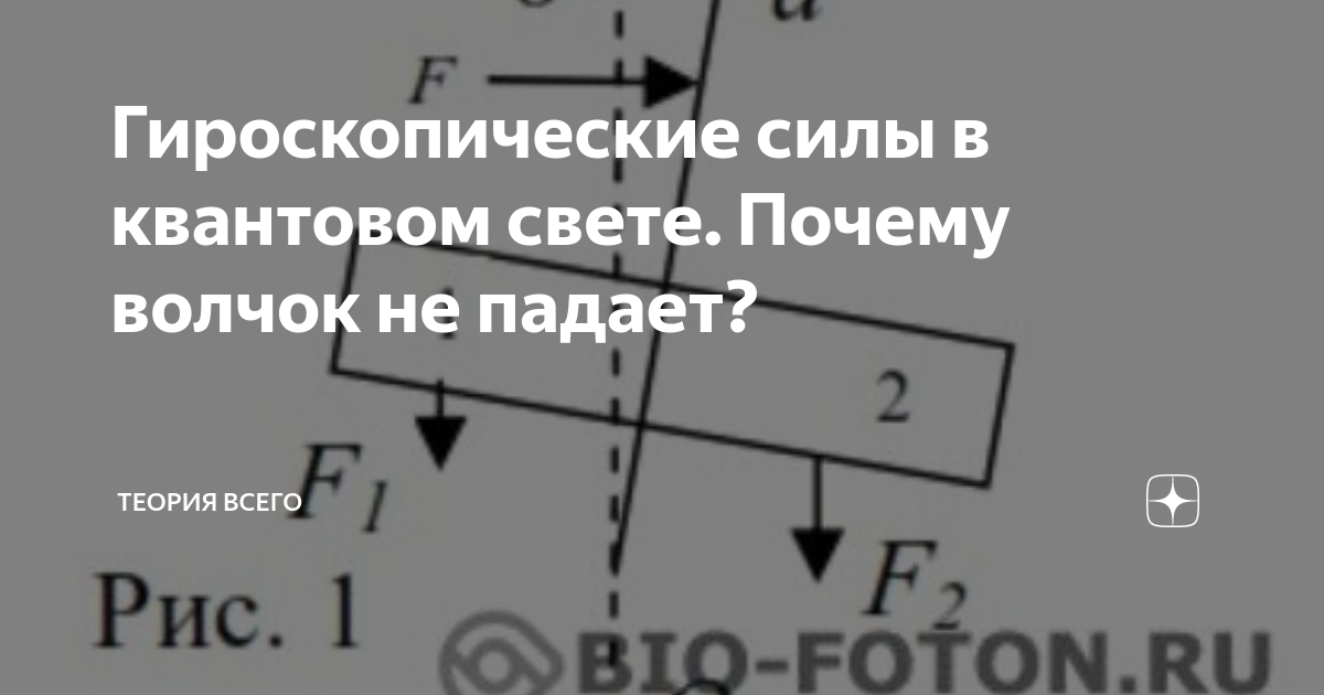 Гироскопические силы в квантовом свете. Почему волчок не падает ...