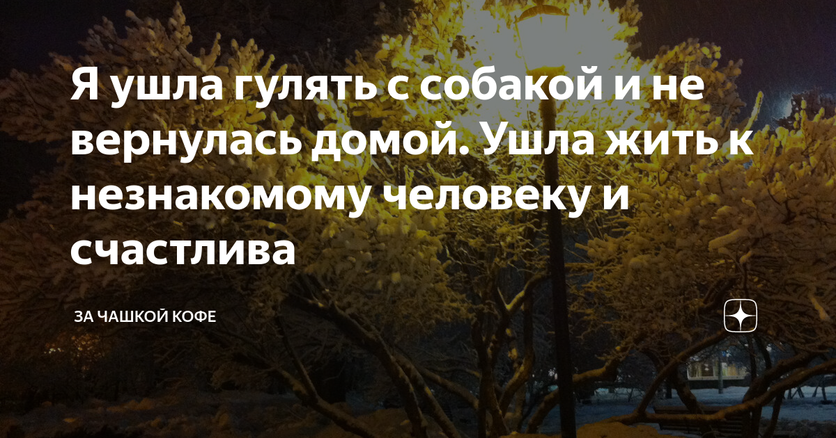 Я ушла гулять с собакой и не вернулась домой. Ушла жить к незнакомому ...