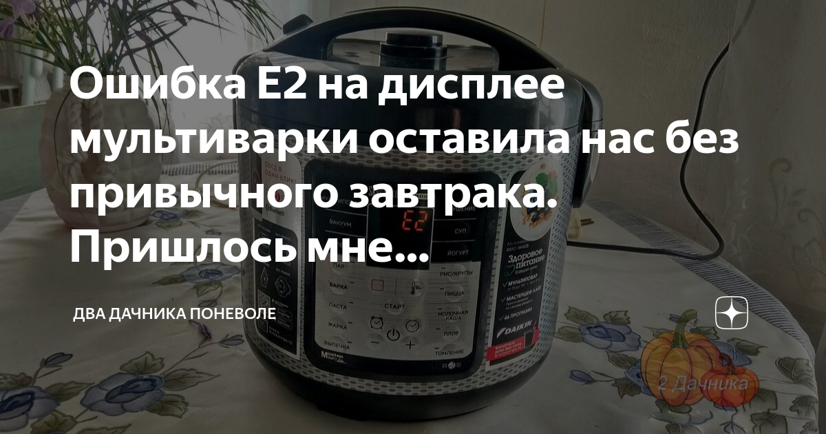 Ошибка Е2 на дисплее мультиварки оставила нас без привычного завтрака ...