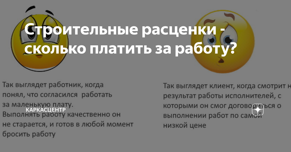 Строительные расценки - сколько платить за работу? | КаркасЦентр | Дзен