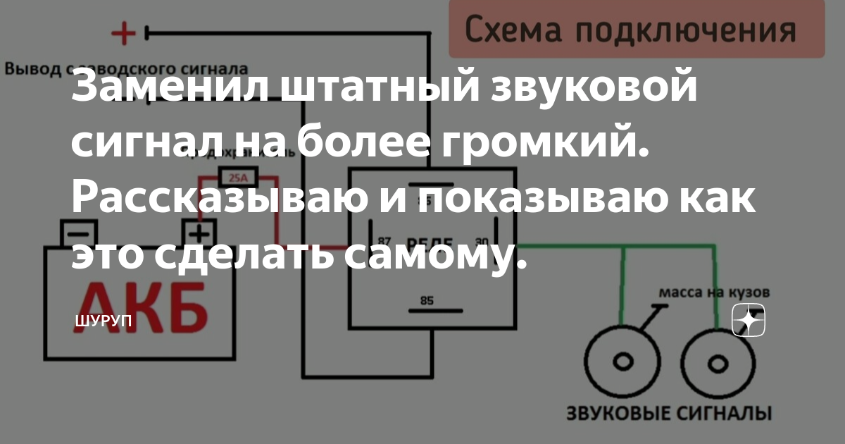 Сигнал звуковой низкий тон С308 и высокий тон С309 на ВАЗ Классика, Нива