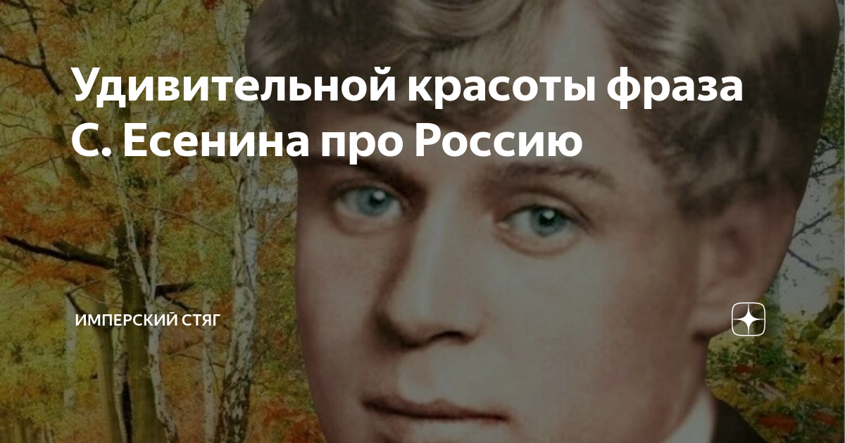 Удивительной красоты фраза С. Есенина про Россию | Имперский Стяг | Дзен