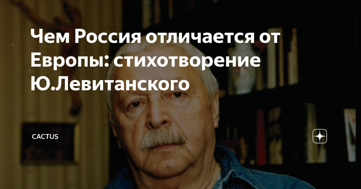 Чем Россия отличается от Европы: стихотворение Ю.Левитанского | Cactus ...
