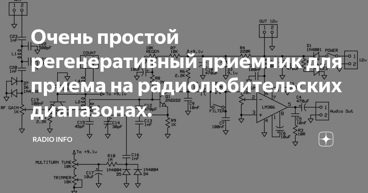 Очень простой регенеративный приемник для приема на радиолюбительских ...