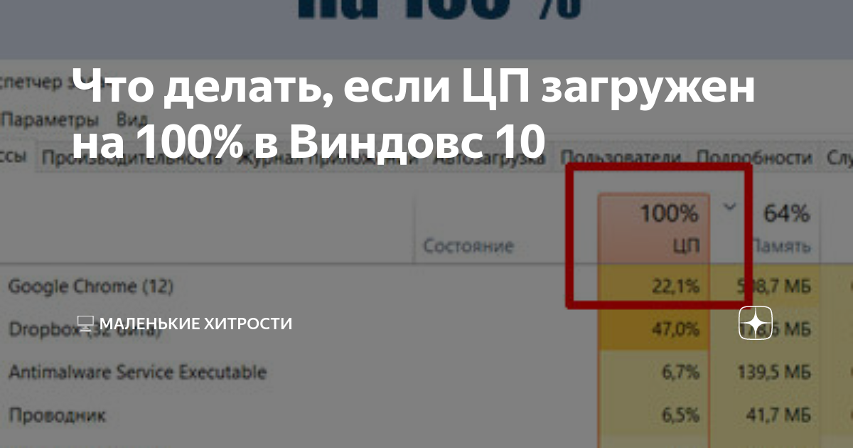 Что делать если оперативная память загружена на 100