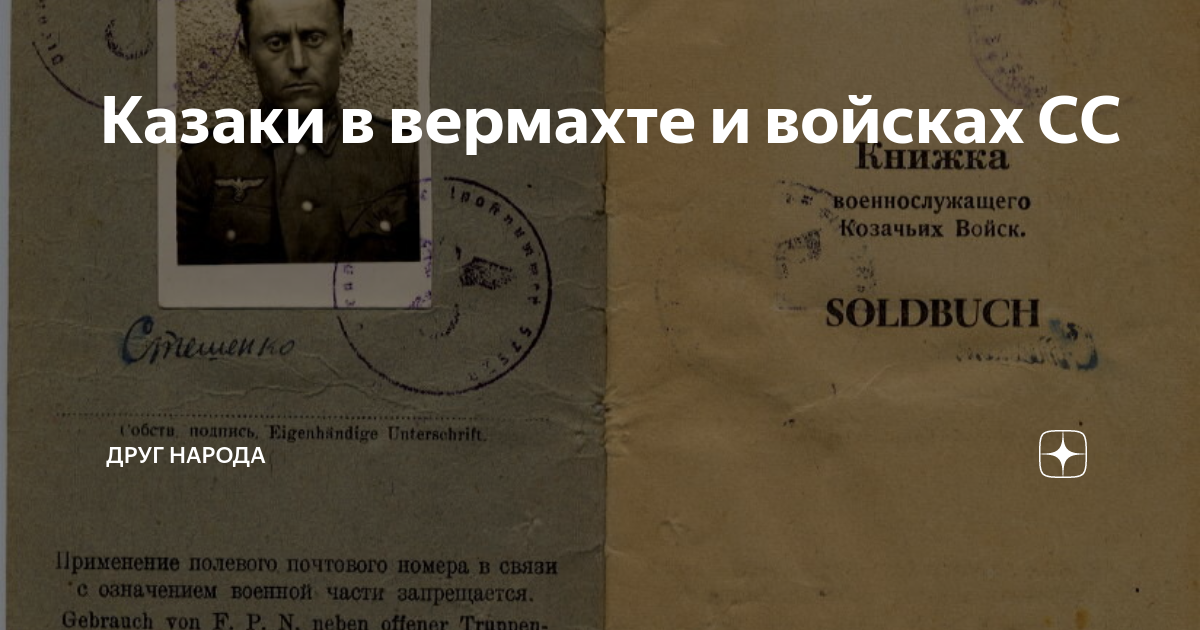 Казаки в вермахте и войсках СС | Друг Народа | Дзен
