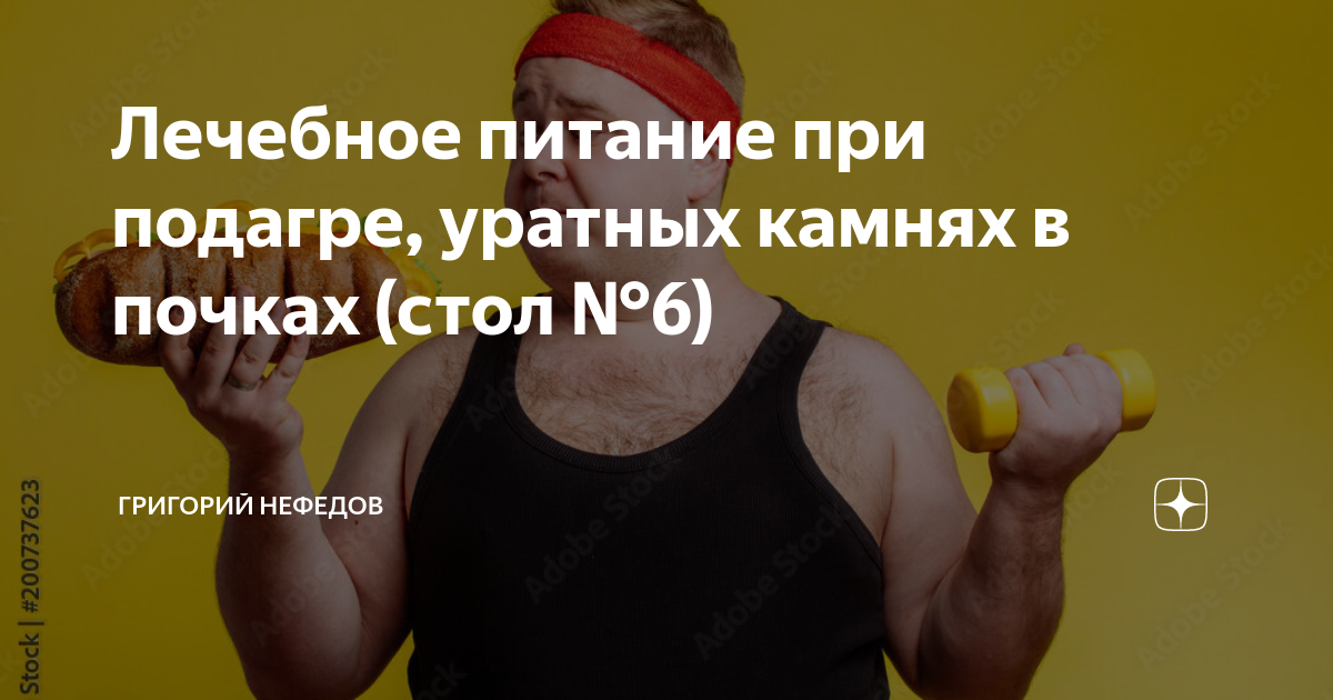 Лечебное питание при подагре, уратных камнях в почках (стол №6 ...