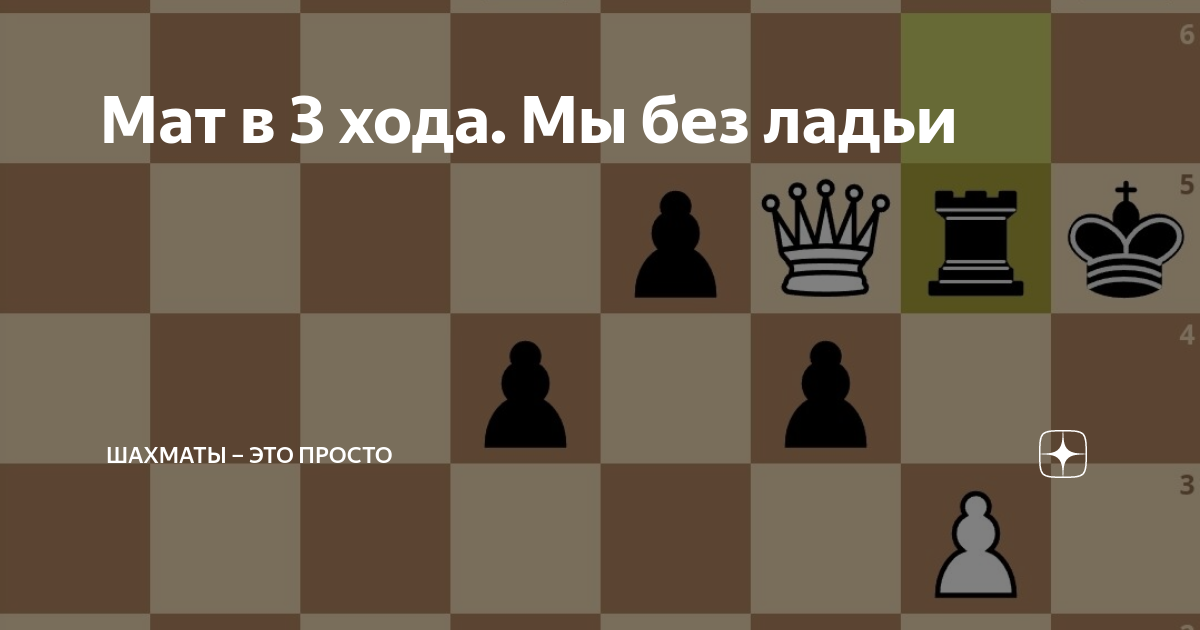 Мат в 3 хода. Мы без ладьи | Шахматы – это просто | Дзен