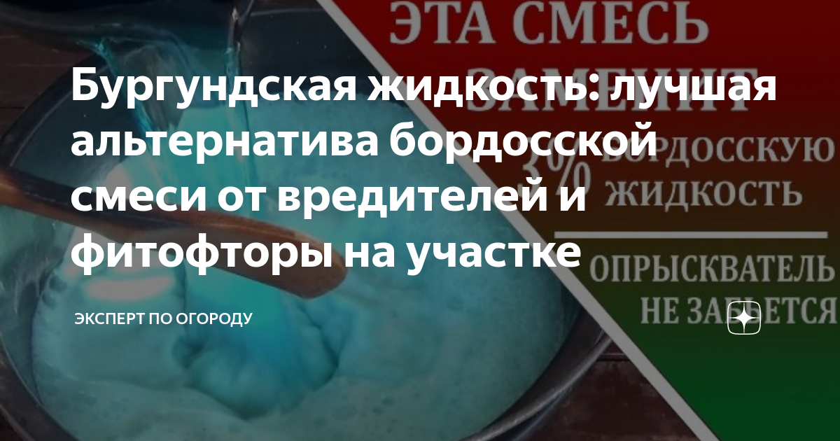 Бургундская жидкость: лучшая альтернатива бордосской смеси от ...