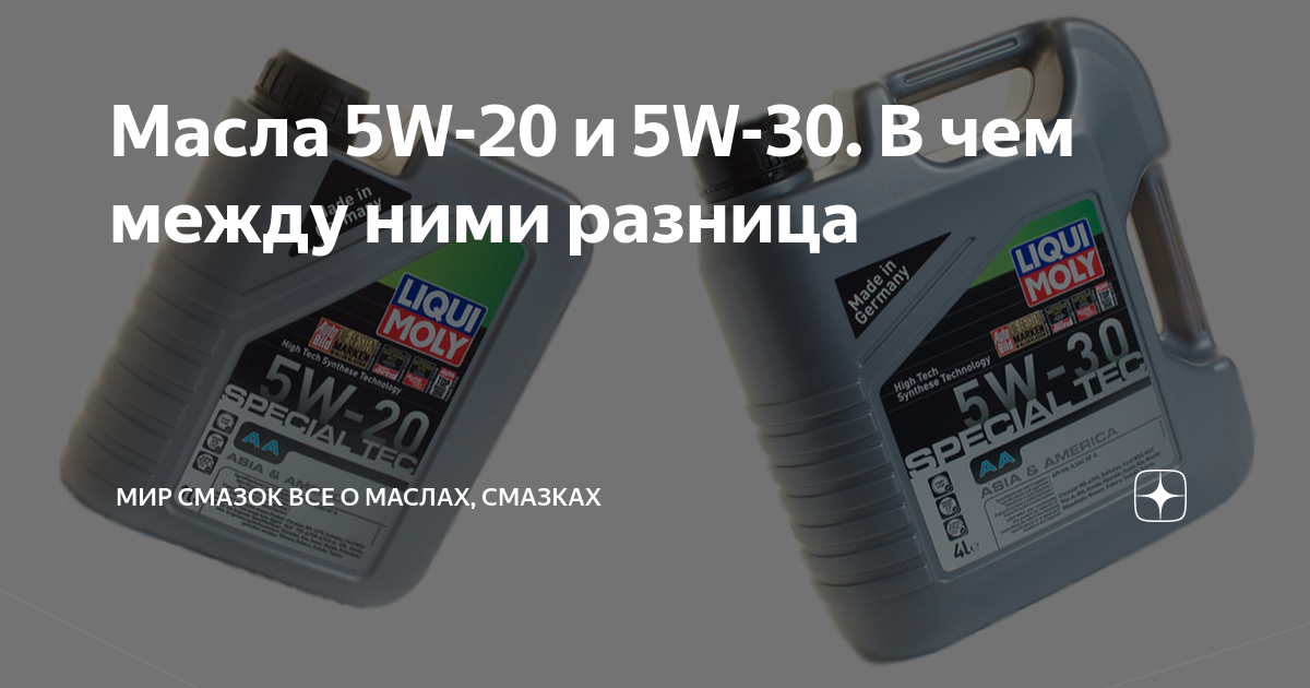 Масла 5W-20 и 5W-30. В чем между ними разница | Мир Смазок Все о маслах ...
