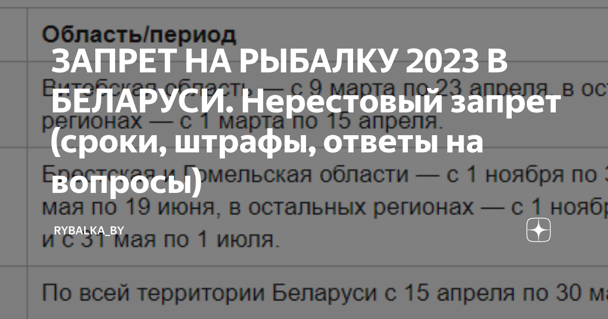 Запрет ловли в 2023 году