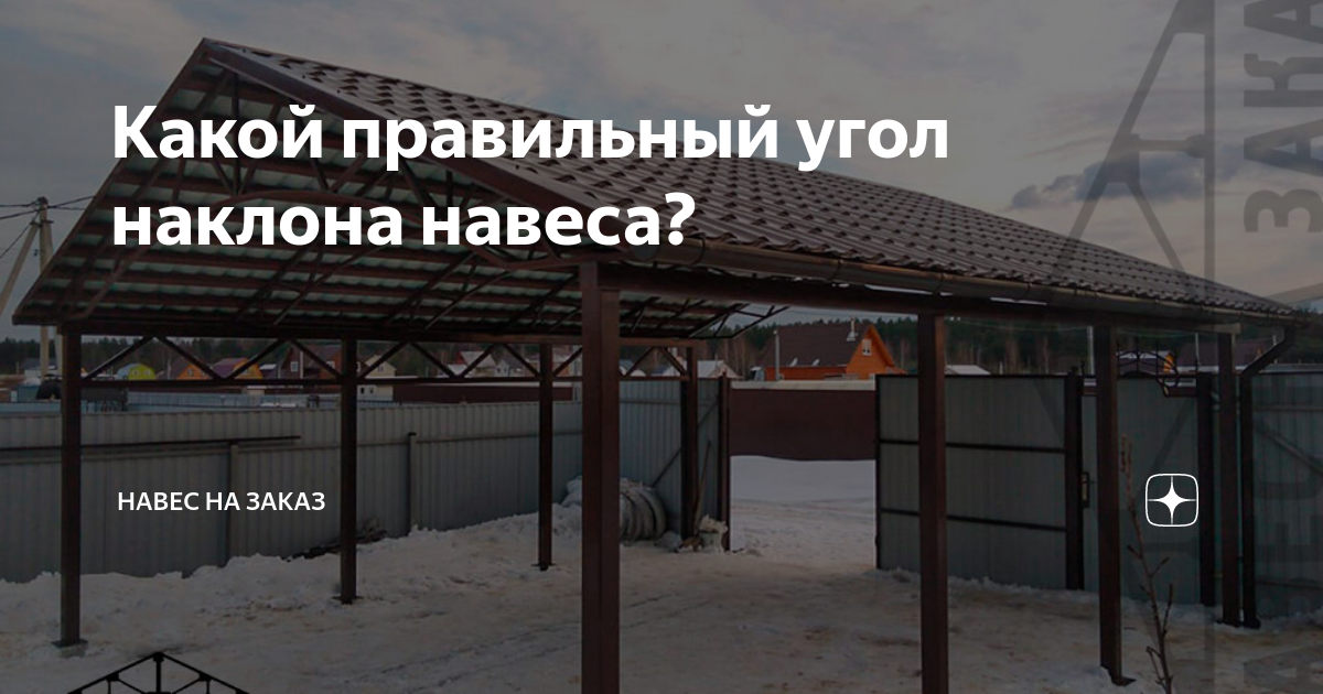 Какой правильный угол наклона навеса? | НАВЕС НА ЗАКАЗ | Дзен