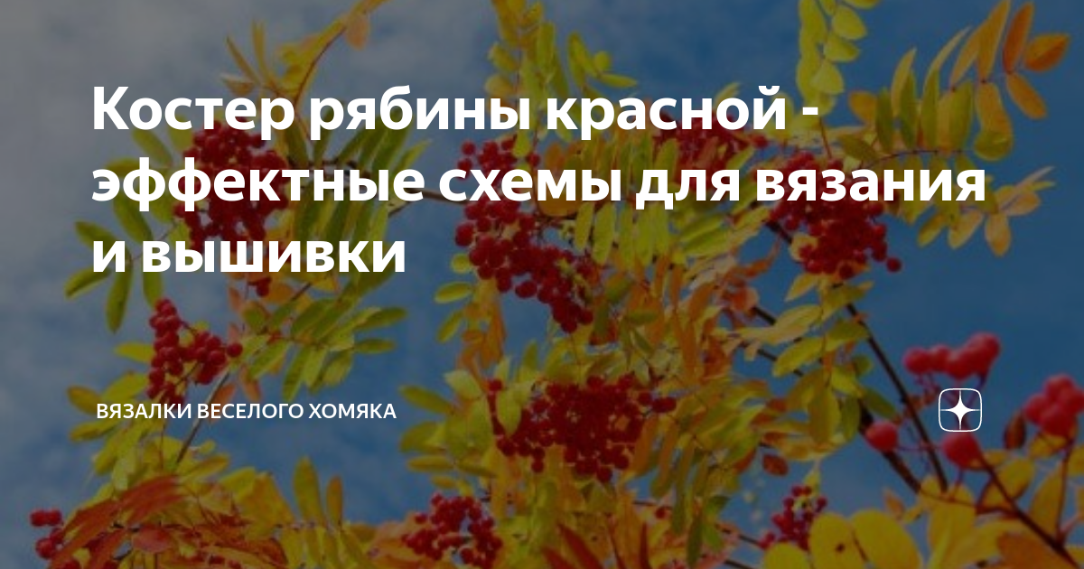 Костер рябины красной - эффектные схемы для вязания и вышивки | Вязалки ...