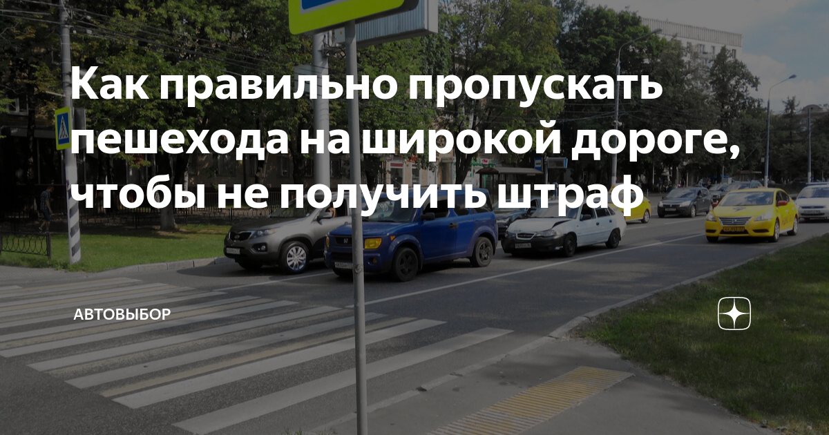 Как правильно пропускать пешехода на широкой дороге, чтобы не получить ...
