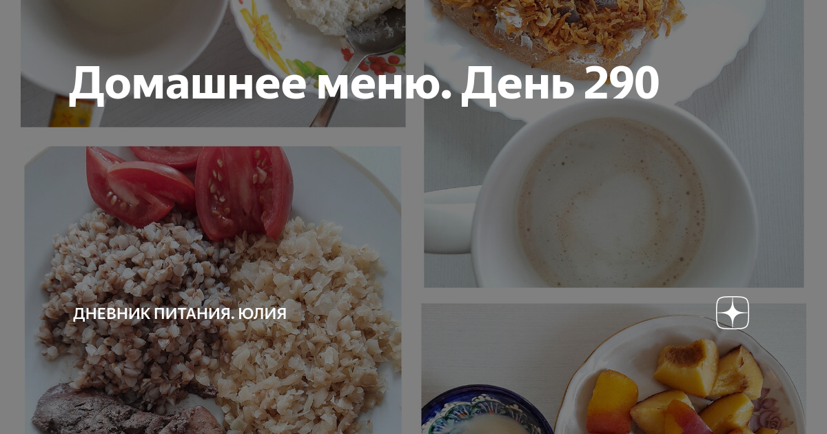 Домашнее меню. День 290 | Юлия. Будни хозяйки | Дзен