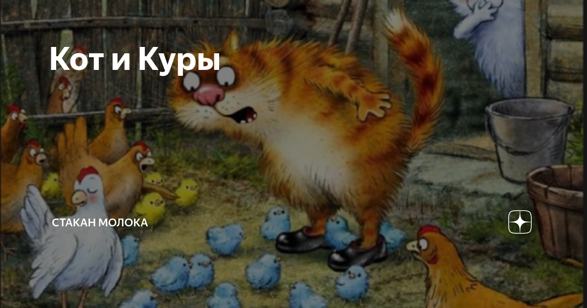 Кот и Куры | Стакан молока | Дзен