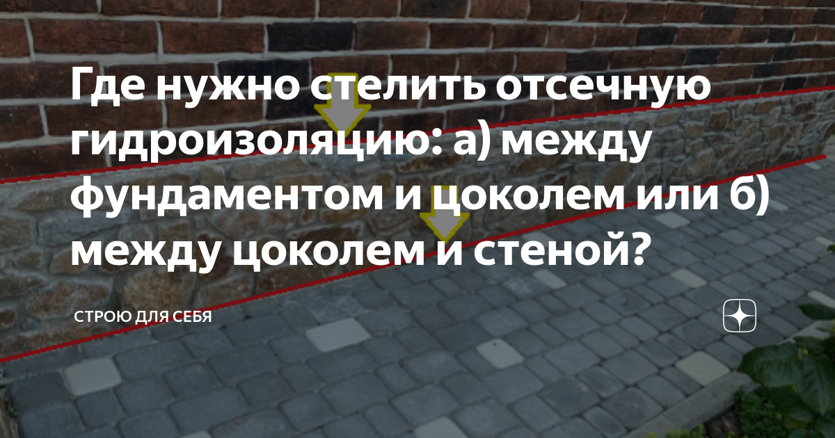 Где нужно стелить отсечную гидроизоляцию: а) между фундаментом и .