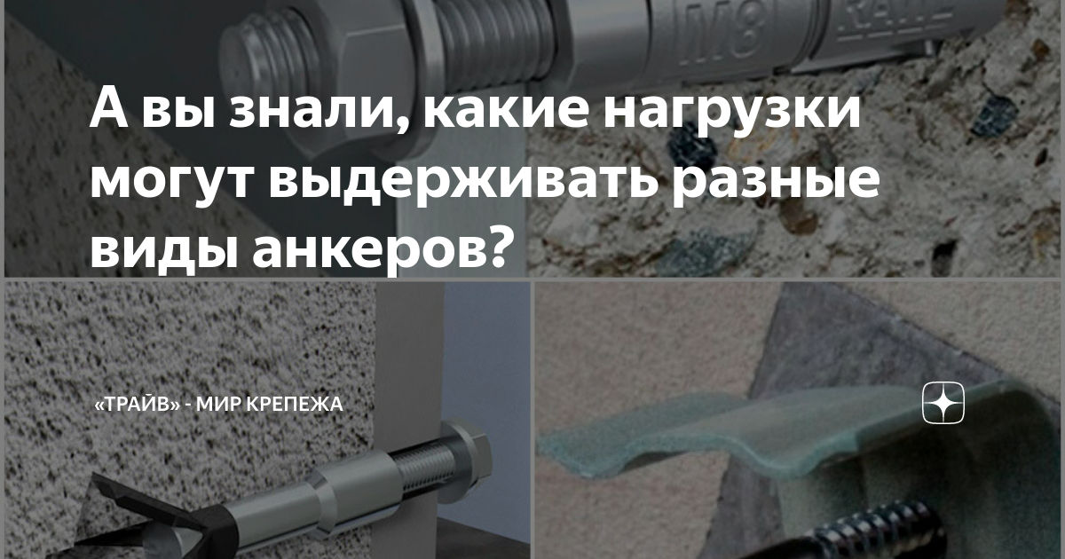 А вы знали, какие нагрузки могут выдерживать разные виды анкеров ...