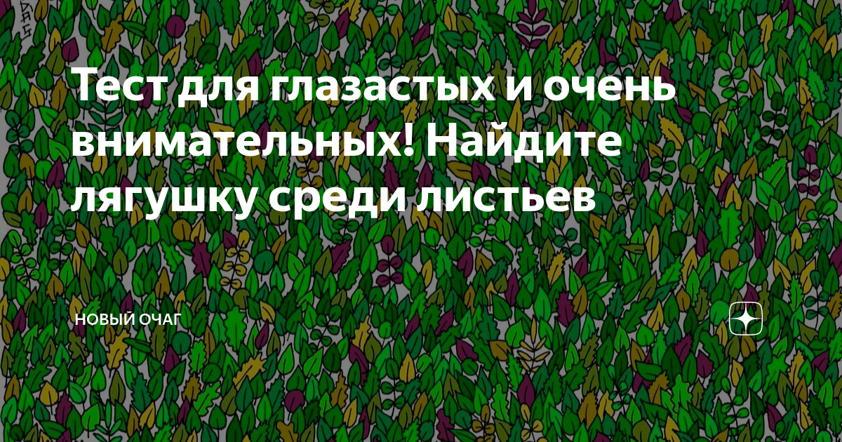 Найди лягушку на картинке среди листков ответ