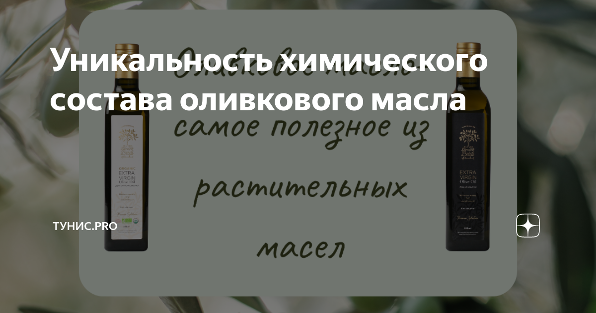 Уникальность химического состава оливкового масла | ТУНИС.PRO | Дзен