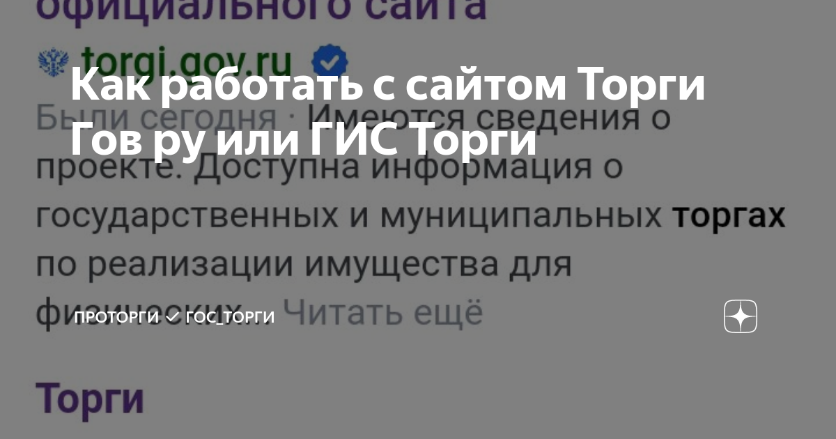 Как работать с сайтом Торги Гов ру или ГИС Торги | Юлия Куликова ...