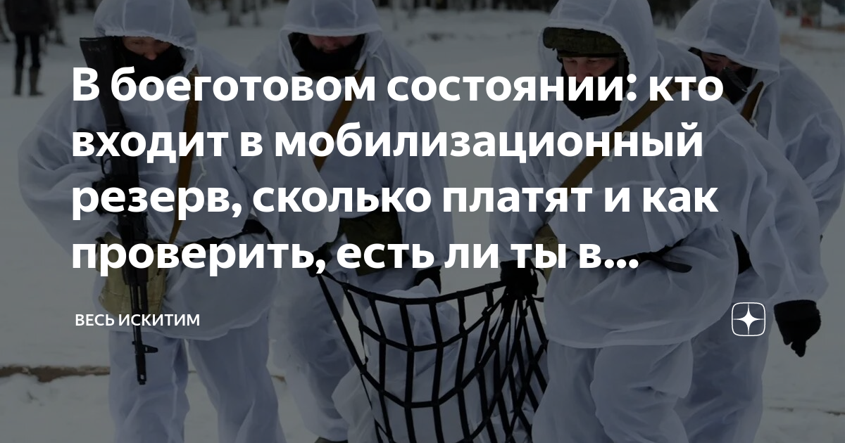 В боеготовом состоянии: кто входит в мобилизационный резерв, сколько ...