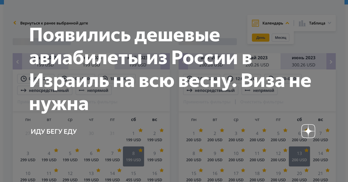 Появились дешевые авиабилеты из России в Израиль на всю весну. Виза не ...
