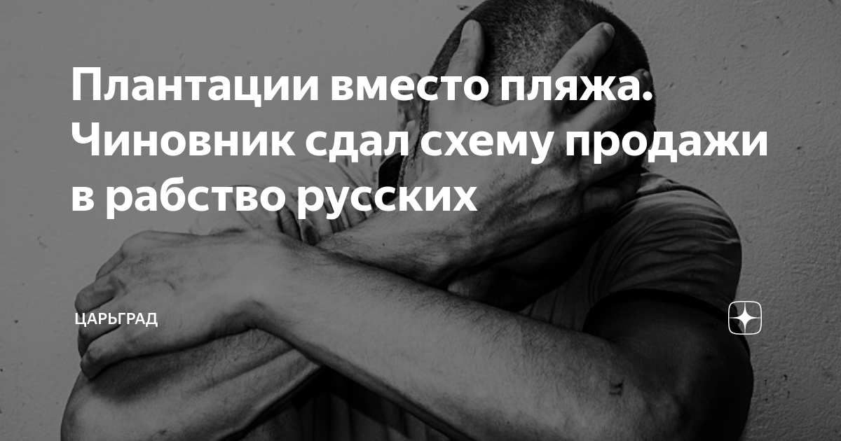 Плантации вместо пляжа. Чиновник сдал схему продажи в рабство русских