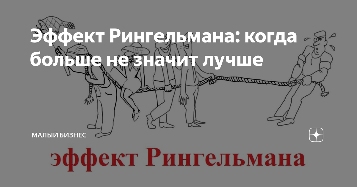 Эффект Рингельмана: когда больше не значит лучше | Малый бизнес | Дзен