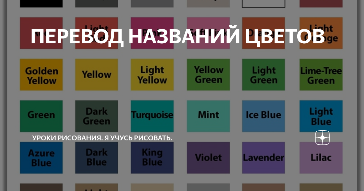 ПЕРЕВОД НАЗВАНИЙ ЦВЕТОВ | Уроки рисования. Я УЧУСЬ РИСОВАТЬ. | Дзен
