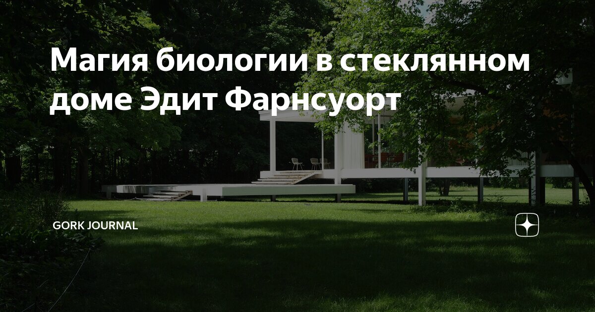 Магия биологии в стеклянном доме Эдит Фарнсуорт | Gork Journal | Дзен