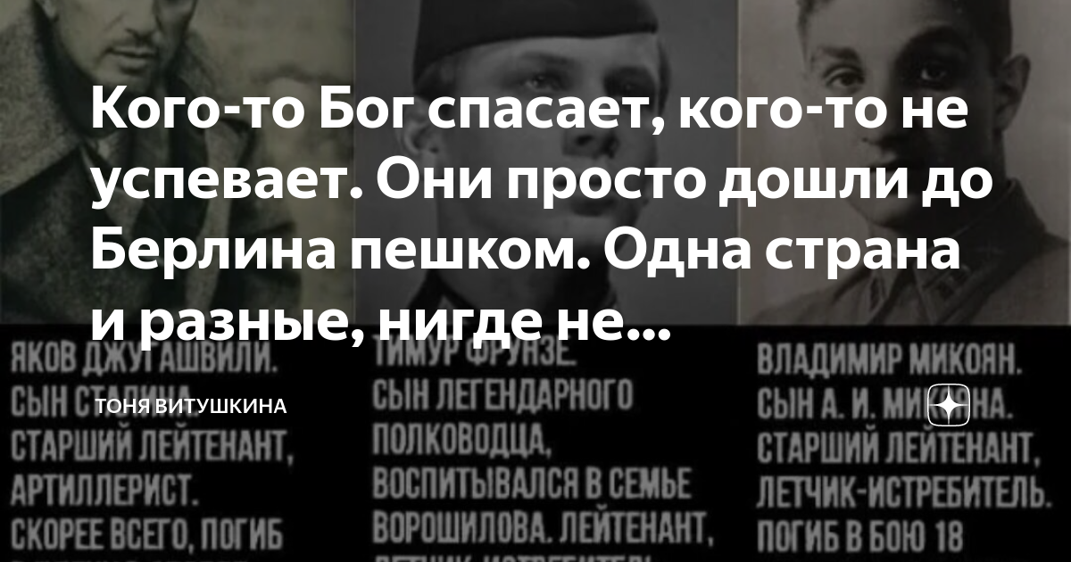Кого-то Бог спасает, кого-то не успевает. Они просто дошли до Берлина ...