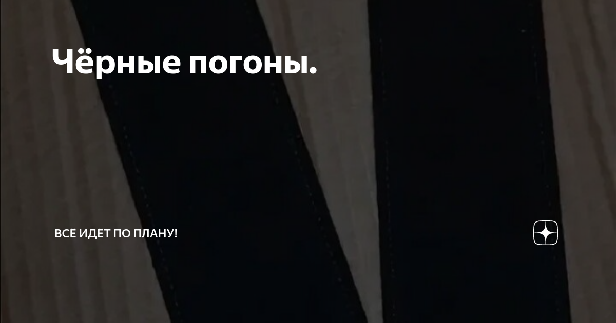 Чёрные погоны. | Всё идёт по плану! | Дзен